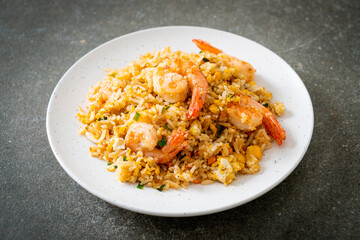 fried shrimps fried rice on plate