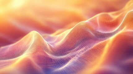 Digital data network wave flowing across abstract background