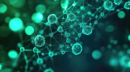 Connected molecules forming abstract scientific network structure