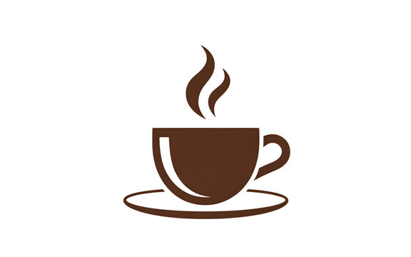 Steaming cup of coffee on a saucer with dark background - Powered by Adobe