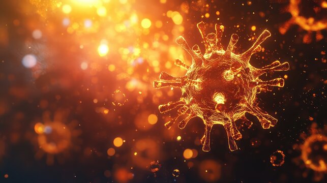 Virus attacking human body, spreading infection and disease - Powered by Adobe
