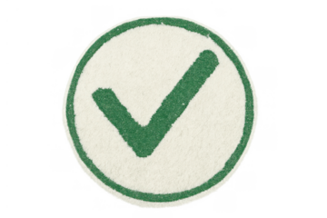Check mark icon representing approval, success, completion, and validation with a green tick inside a white circle