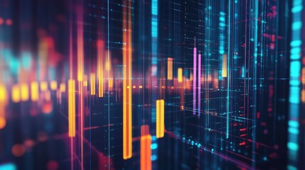 Digital data stream showing bar chart analysis