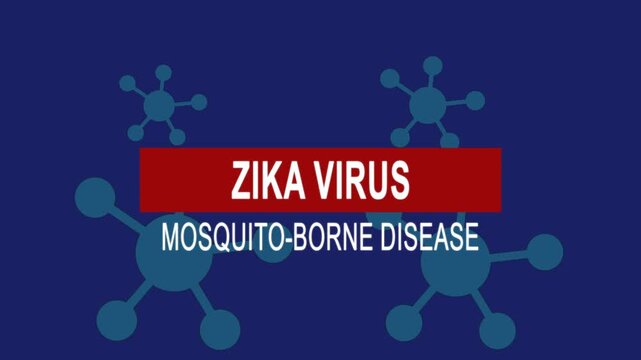 Zika virus mosquito-borne disease. Medical News Alert Headline Virus Animation Background. Health Concept.