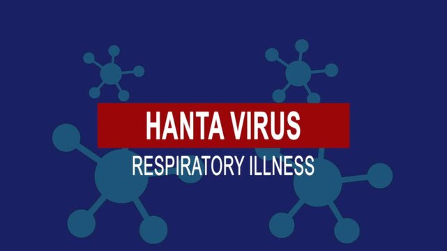 Hinata virus respiratory illness. Medical News Alert Headline Virus Animation Background. Health Concept.