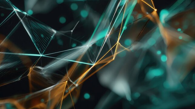 Abstract network creating digital data connection and processing