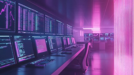 Futuristic command center visualizing big data and financial markets