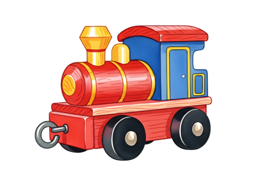 Charming wooden toy train, perfect for playful learning and imaginative adventures in a child's room or educational setting, fostering joy and creativity