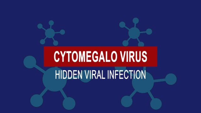 Cytomegalovirus hidden viral infection. Medical News Alert Headline Virus Animation Background. Health Concept.