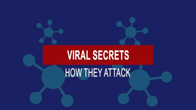 Viral secrets how they attack. Medical News Alert Headline Virus Animation Background. Health Concept.
