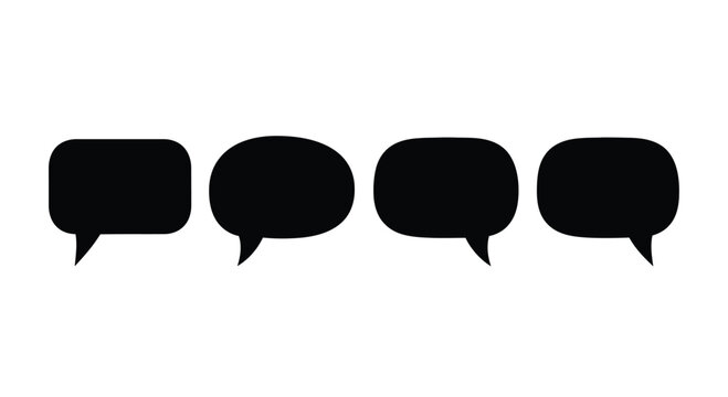 Set of four speech bubbles, communication concept