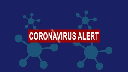 Coronavirus alert banner animation with virus molecule background. health concept. - Powered by Adobe