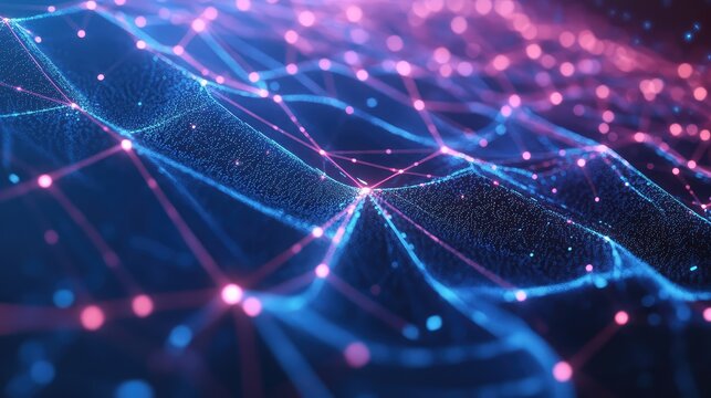 Digital network connections forming a dynamic technology background