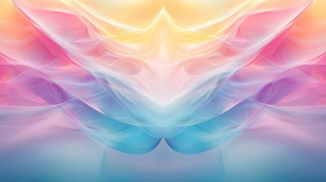 Pastel abstract flowing background with symmetrical wavy gradient - Powered by Adobe