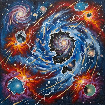 Galactic Storm A storm in space illustrated using a blend of acr