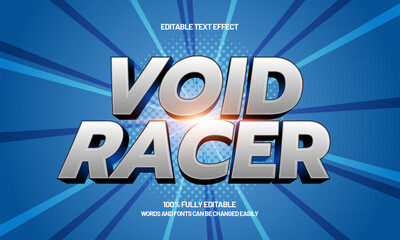 void racer space themed 3d text effect with cosmic gradient