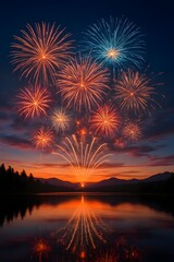 fireworks on the river