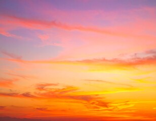 Vivid sky painted with fiery hues during the magic hour