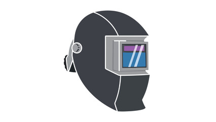 Welding helmet on white background