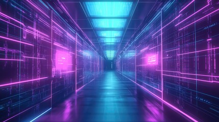 Cyber tunnel leading through digital data network