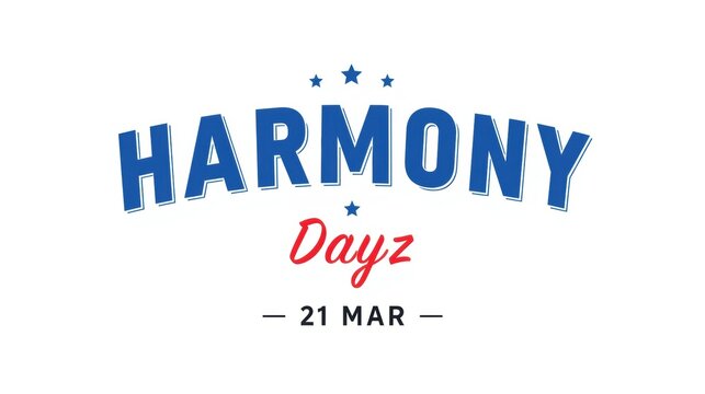 Harmony dayz celebration on march 21st with stars and festive text