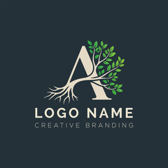 Letter A tree logo	