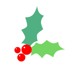 Holly and berries. Icon holly. Icon holly with berries.