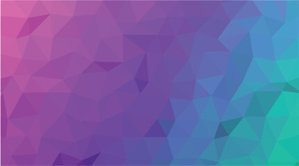 Smooth Low Poly Abstract Background - Vibrant Purple, Pink, and Teal Gradient