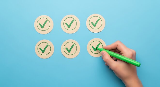 Successful completion of multiple tasks and objectives with checks