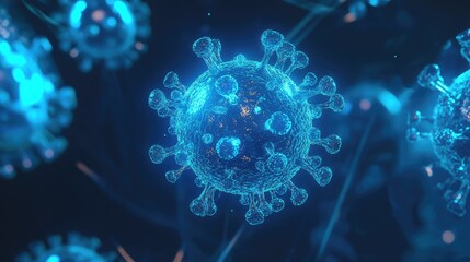Coronavirus disease microscopic particles spreading in human body