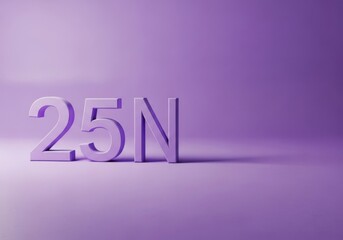Threedimensional purple numbers 25n displayed prominently against a soft, gradient purple background, suggesting a date or event