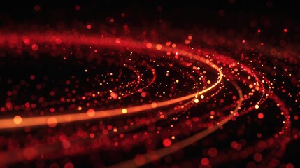 Fototapeta premium Swirling red light particles creating abstract energy background