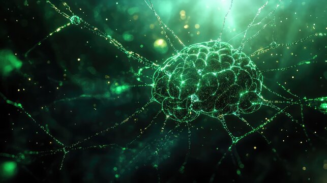 Digital brain creating artificial intelligence network connections