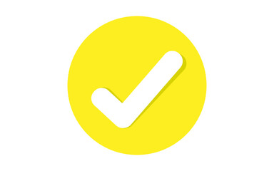 Flat Yellow Check Mark – Transparent Background © Richardson