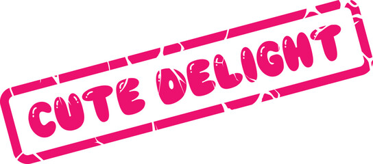 Charming Delight Stamp Graphic with Bubbly Pink Lettering for Joyful Declarations