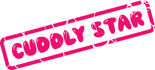 Playful Pink Cuddly Star Stamp Design for Recognition and Excellence Concepts