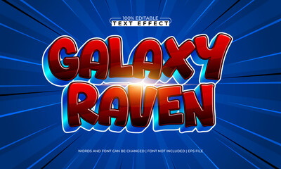 galaxy raven editable galaxy text effect with stars and nebula glow