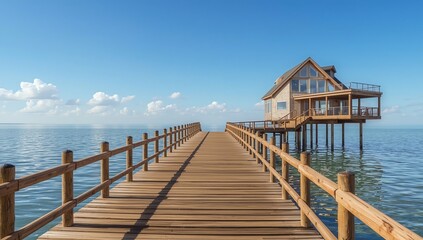 Fototapeta premium wooden pier on the sea