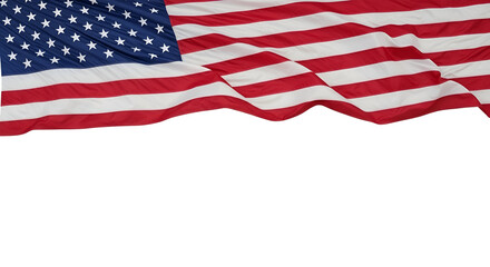 Fototapeta premium Waving American Flag with Stars and Stripes Symbolizing Patriotism and National Pride Perfect for Memorial Day or Independence Day Celebrations United States Symbol Emblem