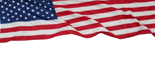 Waving American Flag with Stars and Stripes Symbolizing Patriotism and National Pride Perfect for Memorial Day or Independence Day Celebrations United States Symbol Emblem