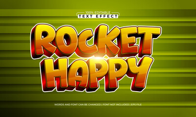 rocket happy editable galaxy text effect with stars and nebula glow