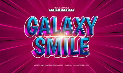 galaxy smile editable galaxy text effect with stars and nebula glow