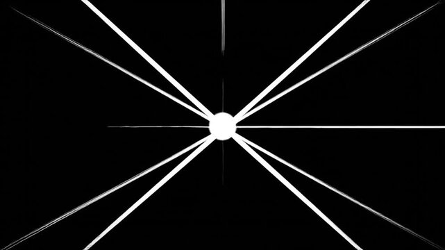 A white circular shape centrally positioned against a vast, deep black background