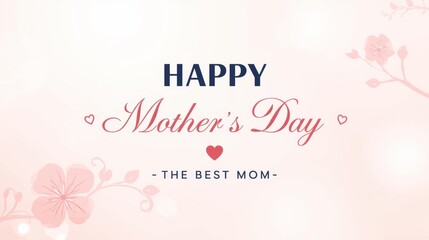 Happy mothers day greeting card with flowers and heart