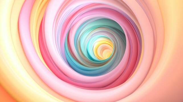Colorful hypnotic spiral tunnel generating an illusion effect - Powered by Adobe