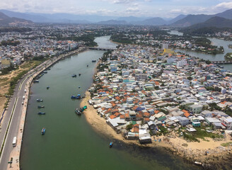 aerial view of Nha Trang beach, Viet Nam