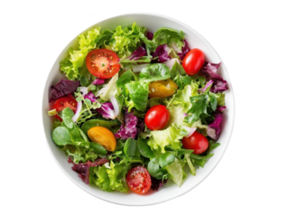 Fresh salad with colorful vegetables in a bowl.
