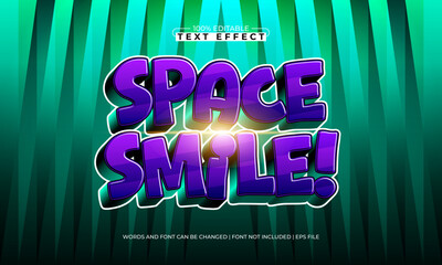 space smile editable galaxy text effect with stars and nebula glow
