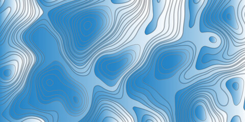 Abstract topographic contour pattern with smooth flowing lines,layered blue and white gradients, organic terrain shapes, modern minimal style, perfect for backgrounds,mapping themes,and graphic design
