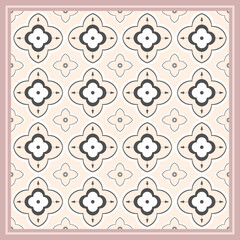 A seamless pattern of white flowers with gray edges on a soft beige-cream-light yellow blush background. Pastel tones with a Moroccan touch create a sweet, luxurious, and refined look.
